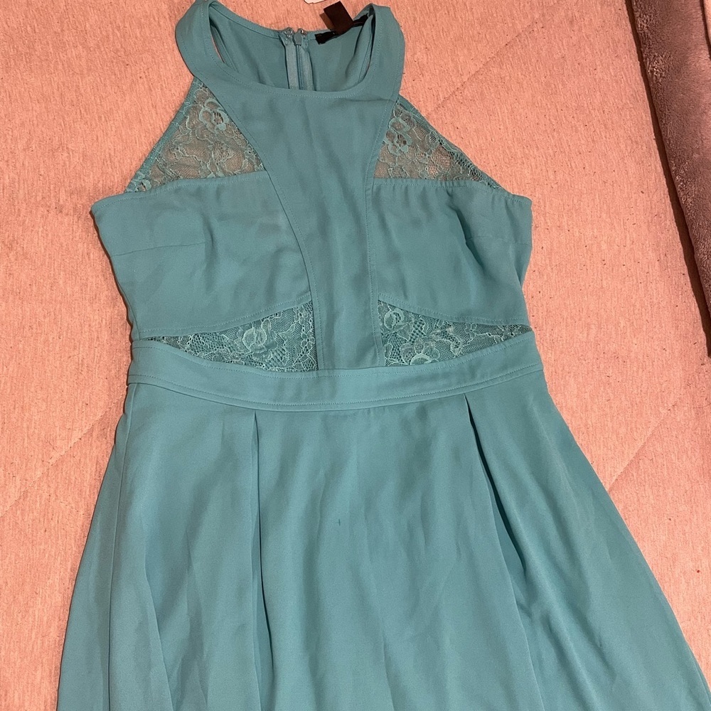 Teal Lace Racerback Dress - NWT